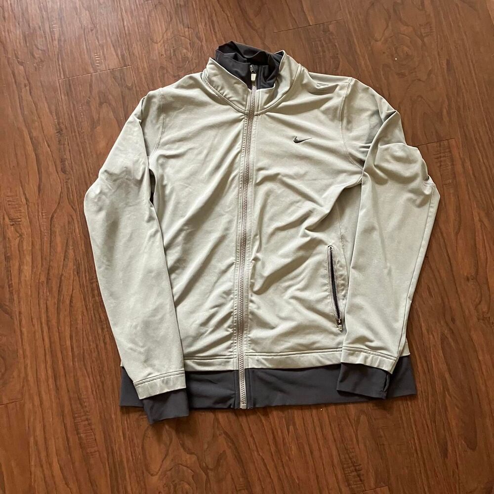 Nike Men's Grey and Green Jacket
